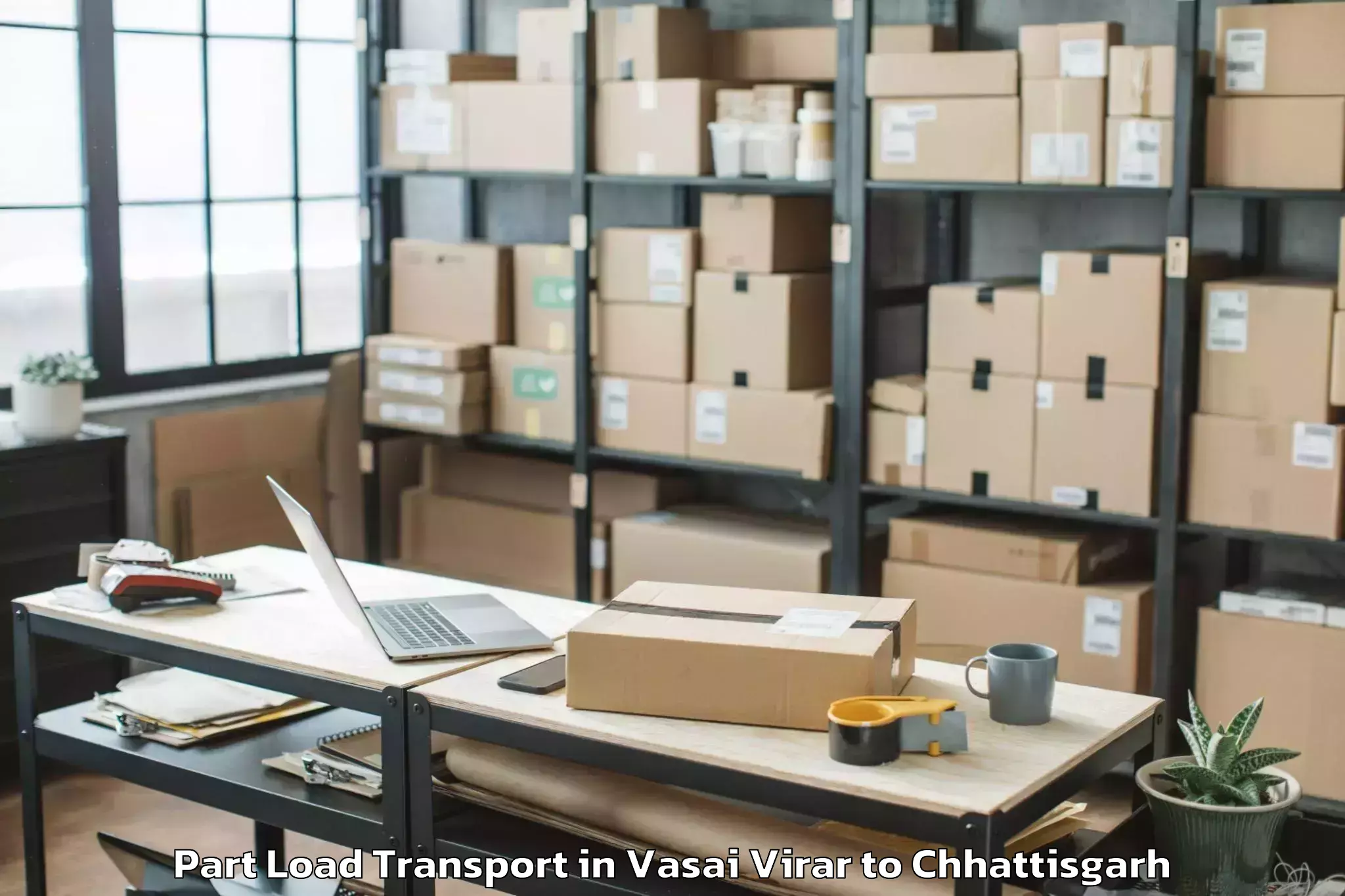 Book Vasai Virar to Dongargarh Part Load Transport Online